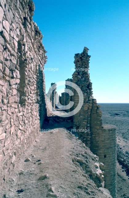 Sentry walk, fortress of Al Ukhaidir, Iraq, 1977. Creator: Vivienne Sharp.