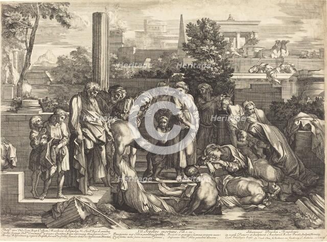 Sepelire mortuos, 1665/1670. Creator: Sébastien Bourdon.