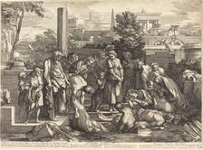 Sepelire mortuos, 1665/1670. Creator: Sébastien Bourdon