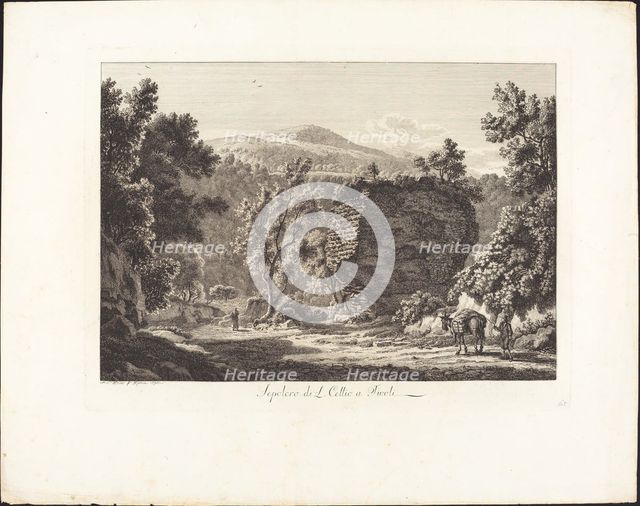 Sepolcro di L. Cellio a Tivoli, 1795. Creator: Albert Christoph Dies.
