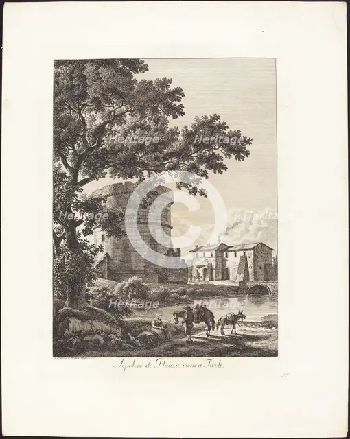 Sepolcro di Plauzio vicini a Tivoli, 1795. Creator: Albert Christoph Dies.