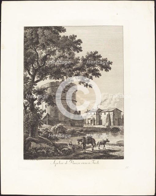 Sepolcro di Plauzio vicini a Tivoli, 1795. Creator: Albert Christoph Dies.