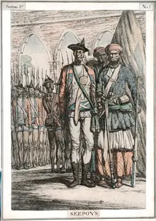 Sepoys, native troops employed by East India Company, 19th century