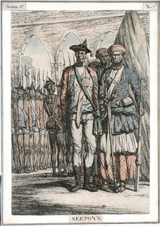 Sepoys, native troops employed by East India Company, 19th century