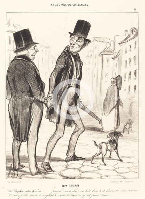 Sept heures, 1839. Creator: Honore Daumier.