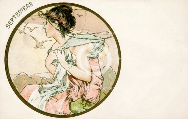 'September', 1900. Artist: Alphonse Mucha