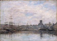 September Morning: Port of Fecamp 1880. Creator: Eugene Louis Boudin