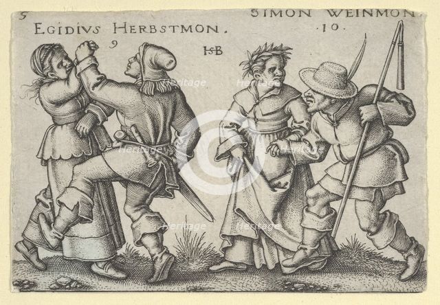 September and October, from The Peasants' Feast or the Twelve Months, 1546-47. Creator: Sebald Beham.