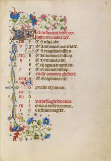 September Calendar Page; Book of Hours, after 1460. Creator: Unknown