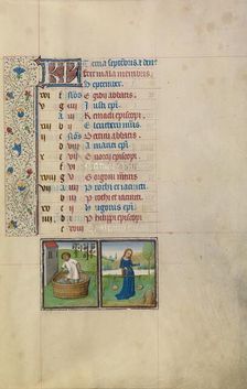 September Calendar Page: Making Wine: Libra; Arenberg Hours, early 1460s. Creator: Workshop of Willem Vrelant