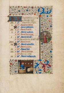 September Calendar Page: Making Wine: Libra; Book of Hours, about 1440-1450. Creator: Workshop of the Bedford Master