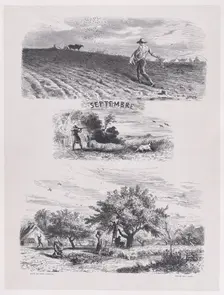 September from Album of Rustic Subjects, 1859. Creator: Jacques-Adrien Lavieille
