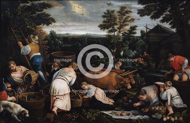 'September' (from the series 'The Seasons'), late 16th or early 17th century. Artist: Leandro Bassano