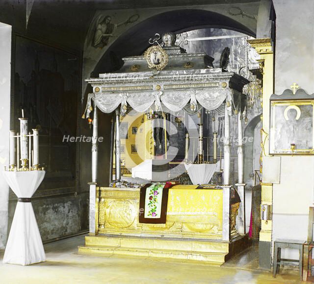 Sepulchre of the Venerable Kirill [Kirillo-Belozerskii Monastery, Kirillov, Russian Empire], 1909. Creator: Sergey Mikhaylovich Prokudin-Gorsky.