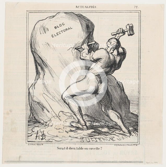 Sera t-il dieu, table ou cuvette, 1869.  Creator: Honore Daumier.