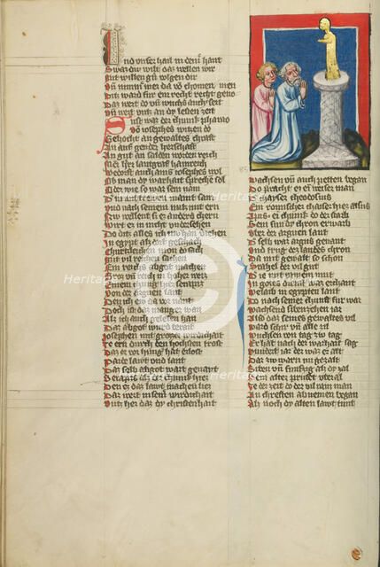 Serapis's Idolatry; Weltchronik, about 1400-1410. Creator: Unknown.