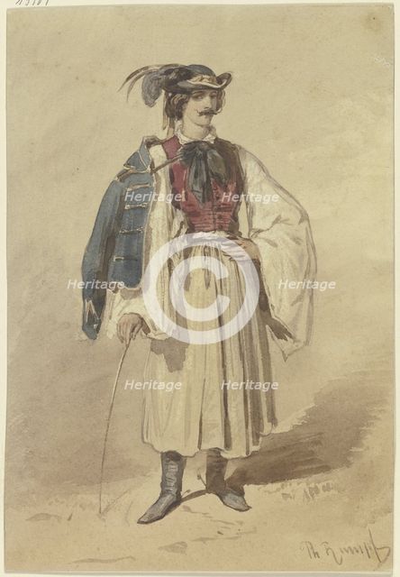Serb in national costume, 19th century. Creator: Philipp Rumpf.