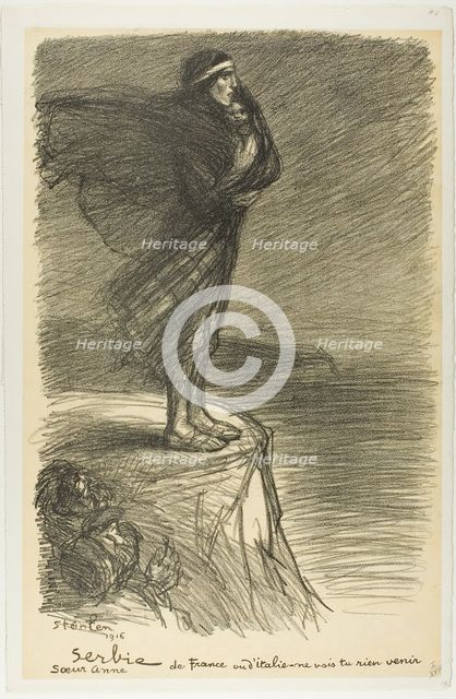 Serbia: Sister Anne, plate twenty from Actualités, published January 1916. Creator: Theophile Alexandre Steinlen.