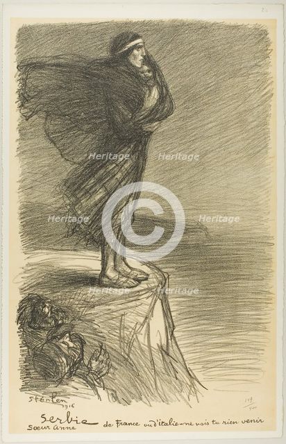 Serbia: Sister Anne, plate twenty from Actualités, published January 1916. Creator: Theophile Alexandre Steinlen.