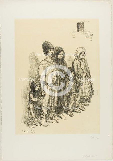 Serbian Children, 1915. Creator: Theophile Alexandre Steinlen.