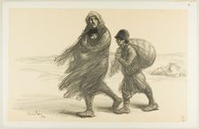Serbian Exodus, plate twenty-one from Actualités, 1915, published January 1916. Creator: Theophile Alexandre Steinlen