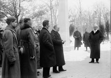 Serbian Mission To The U.S. at Mount Vernon, with Sec. Lansing, 1918. Creator: Harris & Ewing