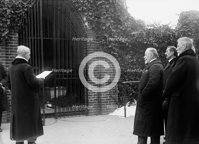 Serbian Mission To The U.S. at Mount Vernon, with Sec. Lansing, 1918. Creator: Harris & Ewing.