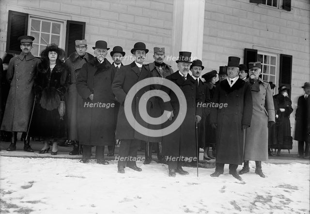 Serbian Mission To The U.S. at Mount Vernon, with Sec. Lansing, 1918. Creator: Harris & Ewing.
