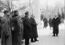Serbian Mission To The U.S. at Mount Vernon, with Sec. Lansing, 1918. Creator: Harris & Ewing