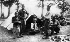 Serbian soldiers camping, First World War, 1914