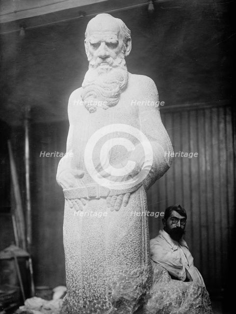 Serge Mercouroff and "Tolstoi", between c1910 and c1915. Creator: Bain News Service.