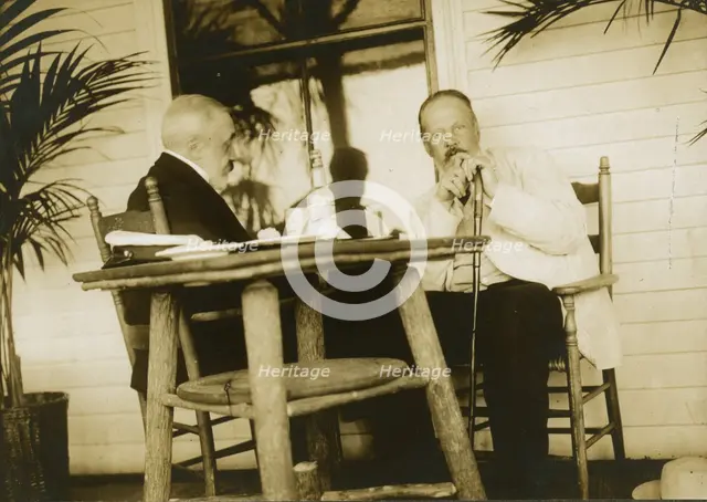 Serge Witte and Baron Rosen in palm garden at the Wentworth Hotel, 1905. Creator: Unknown.