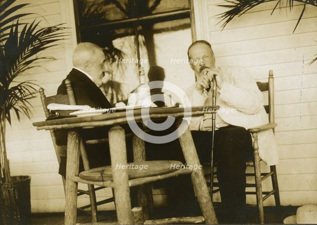 Serge Witte and Baron Rosen in palm garden at the Wentworth Hotel, 1905. Creator: Unknown.