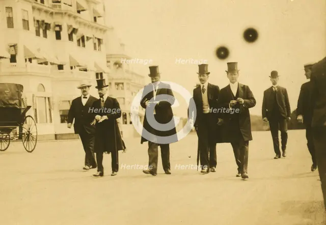 Serge Witte and his staff out for a Sunday morning walk, 1905. Creator: Unknown.