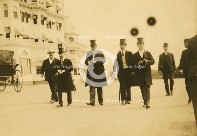 Serge Witte and his staff out for a Sunday morning walk, 1905. Creator: Unknown.