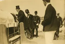 Serge Witte going on board "Mayflower", 1905. Creator: Unknown