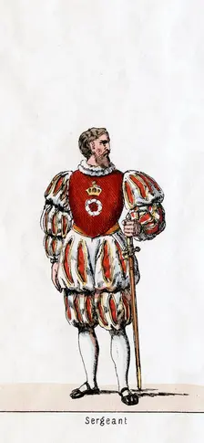 Sergeant, costume design for Shakespeare's play, Henry VIII, 19th century