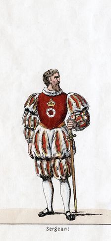 Sergeant, costume design for Shakespeare's play, Henry VIII, 19th century