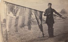 Sergeant Alex Rogers with Battle Flag, Eighty-third Pennsylvania Volunteers, Third Bri..., ca. 1863. Creator: Unknown