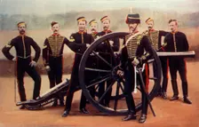 Sergeants of the Royal Horse Artillery with a 12-Pounder 1900. Creator: Gregory & Co
