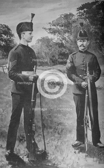 'Sergeants, the Rifle Brigade.', c1880. Artist: Unknown.