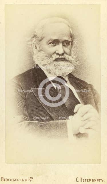 Sergei Mikhailovich Solov'ev, half-length portrait, facing right, between 1880 and 1886. Creator: Unknown.