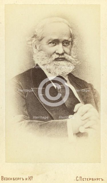 Sergei Mikhailovich Solov'ev, half-length portrait, facing right, between 1880 and 1886. Creator: Unknown.