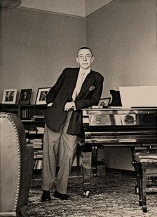 Sergei Rachmaninoff at the Villa Senar, 1939. Creator: Anonymous