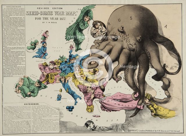 Serio-Comic War Map For The Year 1877, 1877.
