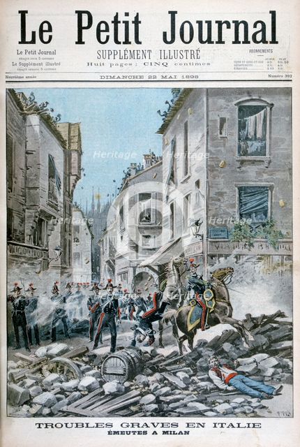 Serious disorders and rioting in Milan, Italy, 1898. Artist: Henri Meyer