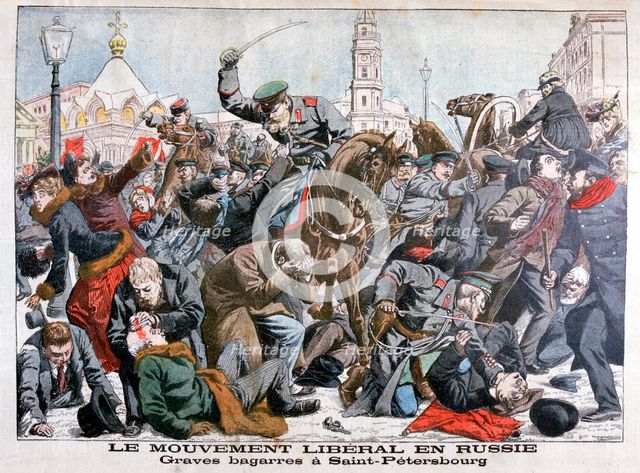 Serious fighting by the Liberal Movement in Russia, St Petersburg, 1904. Artist: Unknown