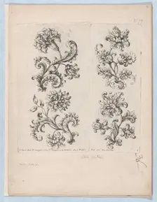 Series of Small Flower Motifs, Plate 1, ca. 1670-85., ca. 1670-85. Creator: Paul Androuet Du Cerceau