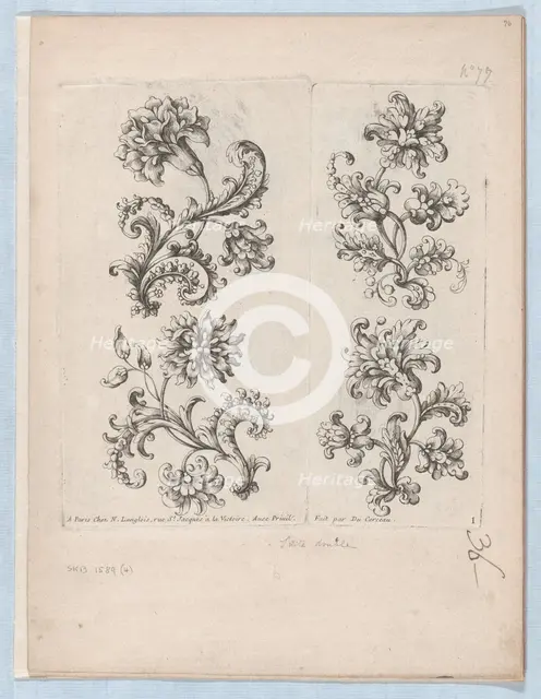 Series of Small Flower Motifs, Plate 1, ca. 1670-85., ca. 1670-85. Creator: Paul Androuet Du Cerceau.