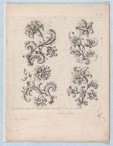Series of Small Flower Motifs, Plate 1, ca. 1670-85., ca. 1670-85. Creator: Paul Androuet Du Cerceau